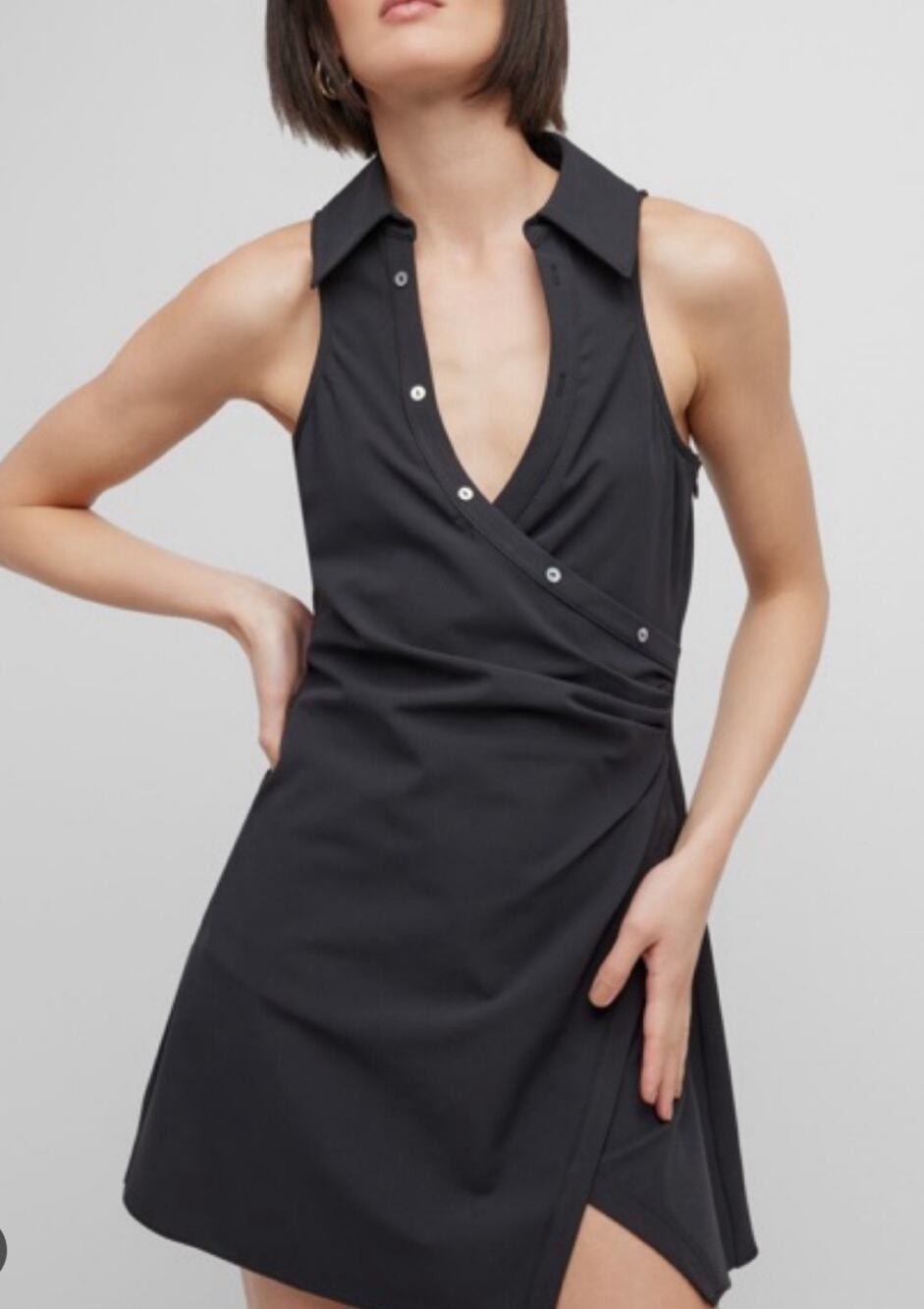 Cinq A Sept Black Ruched Mini Dress US 10